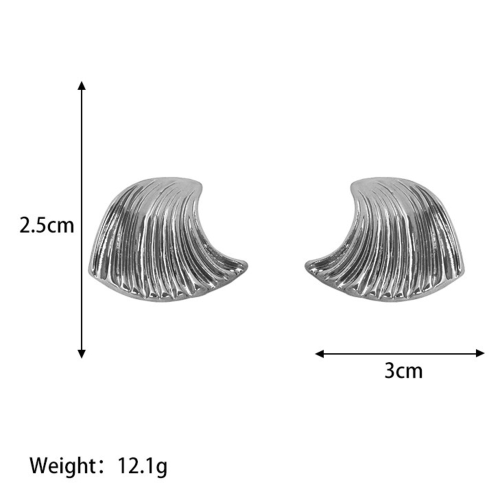 Silver Textured Earrings - Picture 9 of 10